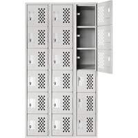 Clean Line Lockerettes, 6 -tier, Bank of 3, 18" x 72" x 12", Steel Groupe Belzile Dickner