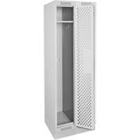 Clean Line Lockers, Bank of 2, 24" x 15" x 76", Steel, Grey, Rivet (Assembled), Perforated Groupe Belzile Dickner