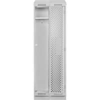 Clean Line Lockers, Bank of 2, 24" x 18" x 82", Steel, Grey, Rivet (Assembled), Perforated Groupe Belzile Dickner