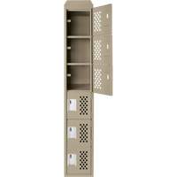 Assembled Lockerettes Clean Line Perforated Economy Lockers, 6 -tier, 18" x 72" x 12", Steel Groupe Belzile Dickner