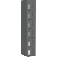 Concorde Heavy-Duty Lockers, 6 -tier, 12" x 18" x 72", Steel, Charcoal, Welded (Assembled) Groupe Belzile Dickner