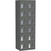 Concorde Heavy-Duty Lockers, 6 -tier, Bank of 2, 24" x 18" x 72", Steel, Charcoal, Welded (Assembled) Groupe Belzile Dickner