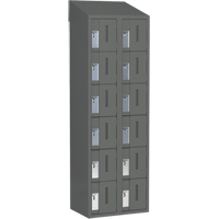 Concorde Heavy-Duty Lockers, 6 -tier, Bank of 2, 24" x 18" x 78", Steel, Charcoal, Welded (Assembled) Groupe Belzile Dickner