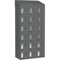 Concorde Heavy-Duty Lockers, 6 -tier, Bank of 3, 36" x 18" x 78", Steel, Charcoal, Welded (Assembled) Groupe Belzile Dickner