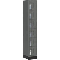 Concorde Heavy-Duty Lockers, 6 -tier, 12" x 18" x 76", Steel, Charcoal, Welded (Assembled) Groupe Belzile Dickner