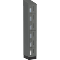 Concorde Heavy-Duty Lockers, 6 -tier, 12" x 18" x 82", Steel, Charcoal, Welded (Assembled) Groupe Belzile Dickner