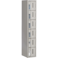 Concorde Heavy-Duty Lockers, 6 -tier, 12" x 18" x 72", Steel, Grey, Welded (Assembled) Groupe Belzile Dickner