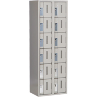 Concorde Heavy-Duty Lockers, 6 -tier, Bank of 2, 24" x 18" x 72", Steel, Grey, Welded (Assembled) Groupe Belzile Dickner