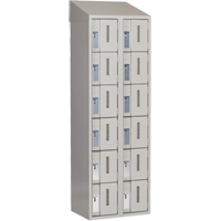 Concorde Heavy-Duty Lockers, 6 -tier, Bank of 2, 24" x 18" x 78", Steel, Grey, Welded (Assembled) Groupe Belzile Dickner