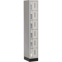 Concorde Heavy-Duty Lockers, 6 -tier, 12" x 18" x 76", Steel, Grey, Welded (Assembled) Groupe Belzile Dickner