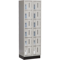 Concorde Heavy-Duty Lockers, 6 -tier, Bank of 2, 24" x 18" x 76", Steel, Grey, Welded (Assembled) Groupe Belzile Dickner