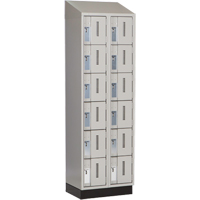 Concorde Heavy-Duty Lockers, 6 -tier, Bank of 2, 24" x 18" x 82", Steel, Grey, Welded (Assembled) Groupe Belzile Dickner