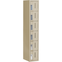 Concorde Heavy-Duty Lockers, 6 -tier, 12" x 18" x 72", Steel, Beige, Welded (Assembled) Groupe Belzile Dickner