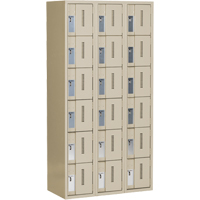 Concorde Heavy-Duty Lockers, 6 -tier, Bank of 3, 36" x 18" x 72", Steel, Beige, Welded (Assembled) Groupe Belzile Dickner
