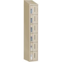 Concorde Heavy-Duty Lockers, 6 -tier, 12" x 18" x 78", Steel, Beige, Welded (Assembled) Groupe Belzile Dickner
