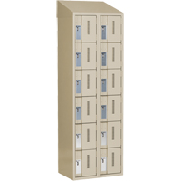 Concorde Heavy-Duty Lockers, 6 -tier, Bank of 2, 24" x 18" x 78", Steel, Beige, Welded (Assembled) Groupe Belzile Dickner
