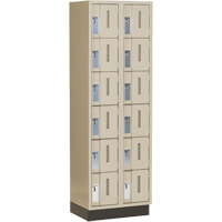 Concorde Heavy-Duty Lockers, 6 -tier, Bank of 2, 24" x 18" x 76", Steel, Beige, Welded (Assembled) Groupe Belzile Dickner