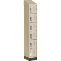 Concorde Heavy-Duty Lockers, 6 -tier, 12" x 18" x 82", Steel, Beige, Welded (Assembled) Groupe Belzile Dickner