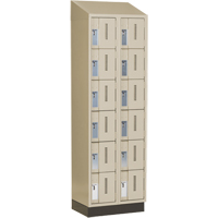 Concorde Heavy-Duty Lockers, 6 -tier, Bank of 2, 24" x 18" x 82", Steel, Beige, Welded (Assembled) Groupe Belzile Dickner