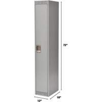 Lockers, 12" x 18" x 72", Steel, Grey, Knocked Down Groupe Belzile Dickner
