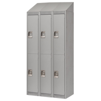 Lockers, 2 -tier, Bank of 3, 36" x 18" x 82", Steel, Grey, Knocked Down Groupe Belzile Dickner