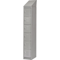 Lockers, 6 -tier, 12" x 18" x 82", Steel, Grey, Knocked Down Groupe Belzile Dickner