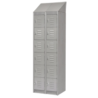 Lockers, 6 -tier, Bank of 2, 24" x 18" x 82", Steel, Grey, Knocked Down Groupe Belzile Dickner