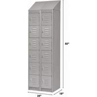 Lockers, 6 -tier, Bank of 2, 24" x 18" x 82", Steel, Grey, Knocked Down Groupe Belzile Dickner