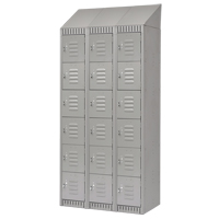 Lockers, 6 -tier, Bank of 3, 36" x 18" x 82", Steel, Grey, Knocked Down Groupe Belzile Dickner