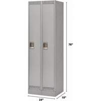 Lockers, Bank of 2, 24" x 18" x 76", Steel, Grey, Knocked Down Groupe Belzile Dickner