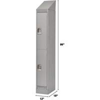 Lockers, 2 -tier, 12" x 18" x 86", Steel, Grey, Knocked Down Groupe Belzile Dickner