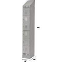 Lockers, 6 -tier, 12" x 18" x 86", Steel, Grey, Knocked Down Groupe Belzile Dickner