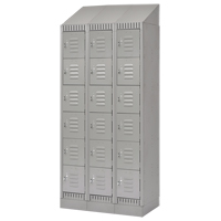 Lockers, 6 -tier, Bank of 3, 36" x 18" x 86", Steel, Grey, Knocked Down Groupe Belzile Dickner