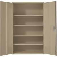Armoire de rangement Hi-Boy tr&egrave;s large, Acier, 4 Tablettes, 72" h x 48" la x 24" P, Beige Groupe Belzile Dickner
