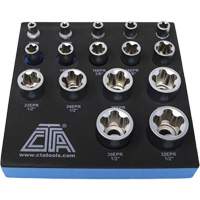 Jeu de douilles TORX EPR &agrave; 5 pans, 16 Morceaux, Prise de 1/4"/3/8"/1/2" Groupe Belzile Dickner