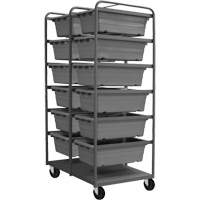 Mobile Tub Rack, Double-sided, 12 bins, 26" W x 36" D x 74" H Groupe Belzile Dickner