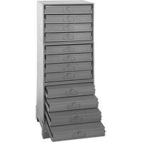 Armoire de rangement modulaire avec tiroirs, Acier, 12 tiroirs, 20-3/8" x 16" x 60-1/8", Gris FN372 | Dickner Inc