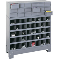 Unité de stockage modulaire pour petites pièces, Acier, 18 tiroirs, 33-3/4" x 12-1/4" x 40-1/2", Gris FN374 | Dickner Inc