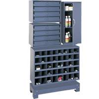 Unité de stockage modulaire pour petites pièces, Acier, 8 tiroirs, 33-3/4" x 12-1/4" x 59-5/8", Gris FN375 | Dickner Inc