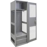 Gear Locker with Door, Steel, 24" W x 18" D x 72" H, Grey FN467 | Dickner Inc