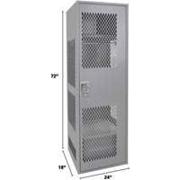 Gear Locker with Door, Steel, 24" W x 18" D x 72" H, Grey Groupe Belzile Dickner
