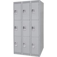 Casiers, 3 niveaux, Bloc de 3, 36" x 18" x 72", Acier, Gris, D&eacute;mont&eacute; Groupe Belzile Dickner