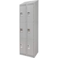 Casiers, 3 niveaux, Bloc de 2, 24" x 18" x 82", Acier, Gris, D&eacute;mont&eacute; Groupe Belzile Dickner