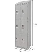 Casiers, 3 niveaux, Bloc de 2, 24" x 18" x 82", Acier, Gris, D&eacute;mont&eacute; Groupe Belzile Dickner