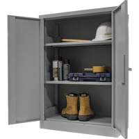Counter-High Storage Cabinet, Steel, 2 Shelves, 42" H x 30" W x 15" D, Grey Groupe Belzile Dickner