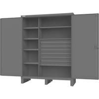Wardrobe Cabinet with Standard Recessed Doors, Steel, 60" W x 24" D x 78" H, Grey Groupe Belzile Dickner