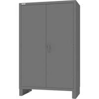 Armoire avec barre de suspension et portes encastr&eacute;es standards, Acier, 78" h x 48" la x 24" P, Gris Groupe Belzile Dickner