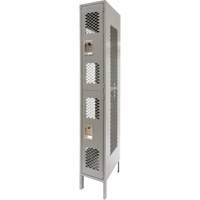 Casiers ventil&eacute;s, 2 niveaux, 12" x 18" x 78", Acier, Gris, D&eacute;mont&eacute;, Perfor&eacute; Groupe Belzile Dickner