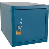 Casier cubique empilable, 12" x 18" x 12", Acier, Bleu, D&eacute;mont&eacute; Groupe Belzile Dickner