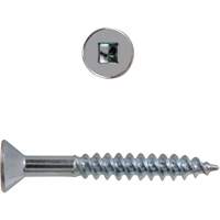 Flat Head Square Drive Wood Screws, #8 x 2-1/2" L, Zinc Plated Groupe Belzile Dickner